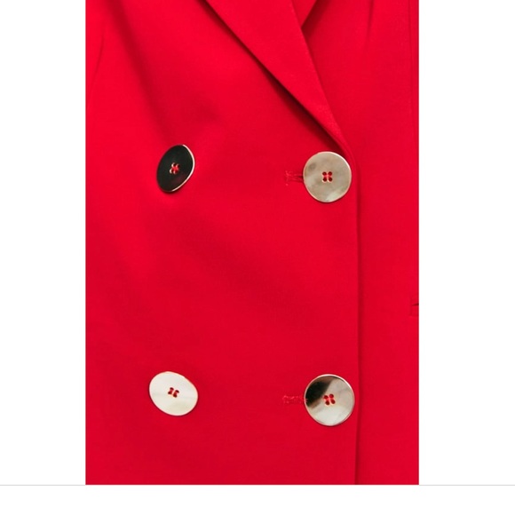 NWT ZARA RED BUTTONED FROCK COAT SHIRT DRESS - Picture 9 of 12